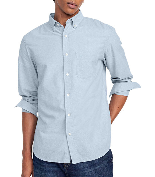 Regular-Fit Non-Stretch Everyday Oxford Shirt for Men Hue Blue
