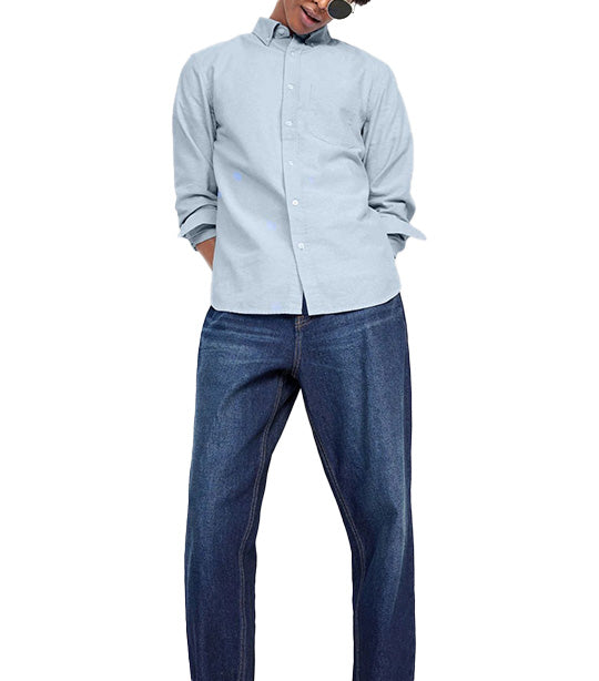 Regular-Fit Non-Stretch Everyday Oxford Shirt for Men Hue Blue