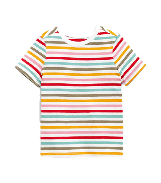 Short-Sleeve Printed T-Shirt for Toddler Girls Multi Stripe