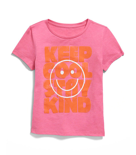 Short-Sleeve Graphic T-Shirt for Girls Antique Coral