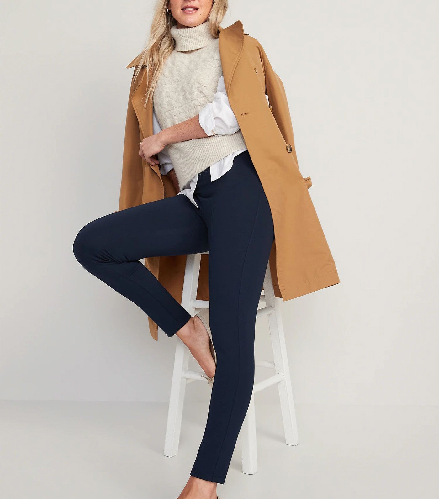 Extra High-Waisted Stevie Skinny Ankle Pants for Women In The Navy