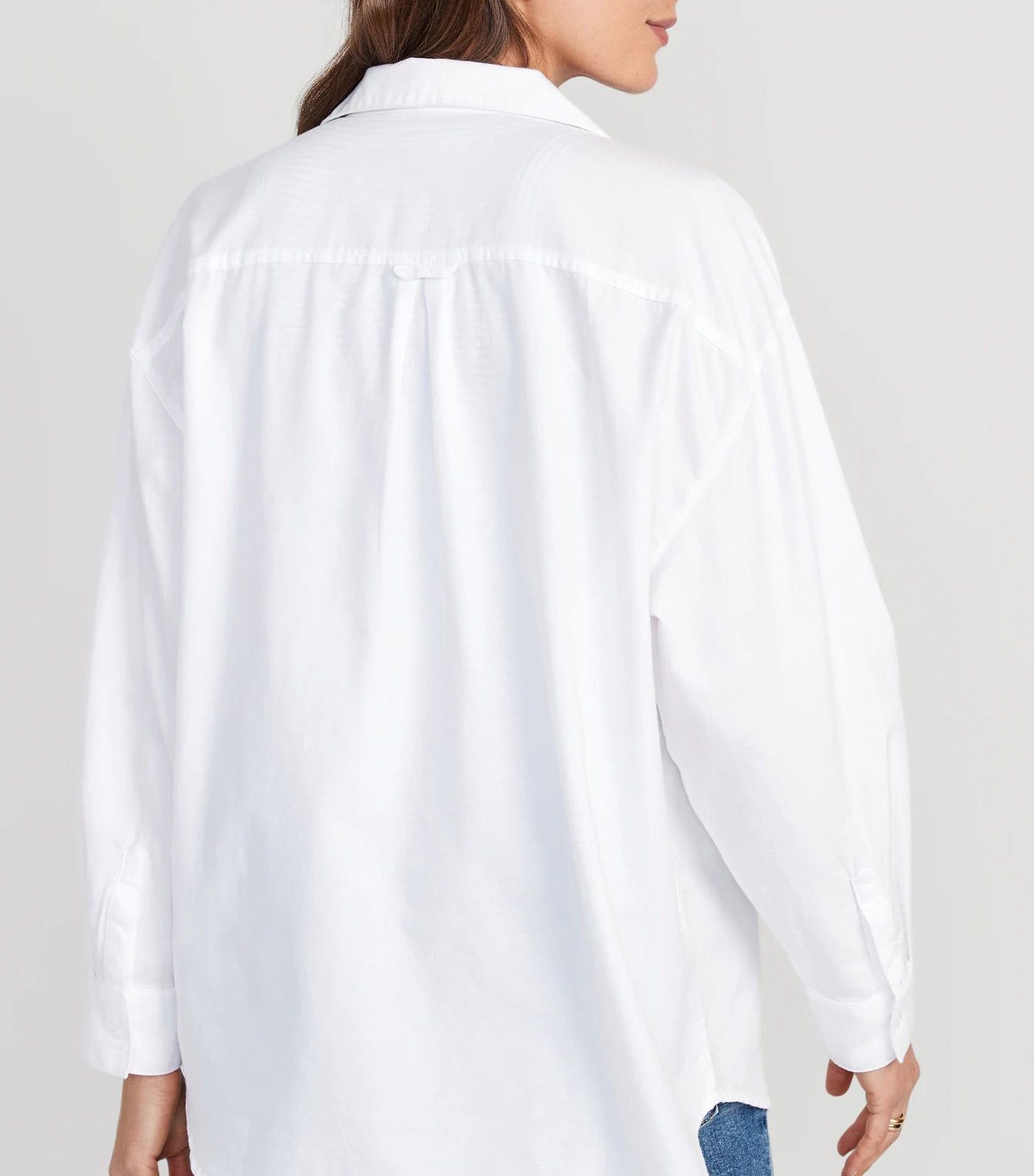 Oversized Boyfriend Shirt for Women White Oxford