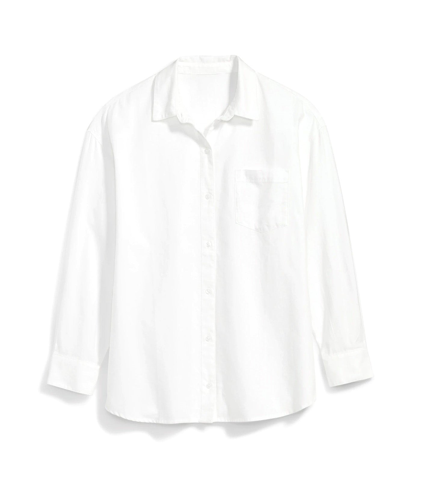Oversized Boyfriend Shirt for Women White Oxford