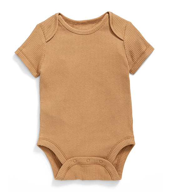 Unisex Short-Sleeve Rib-Knit Bodysuit for Baby Acacia