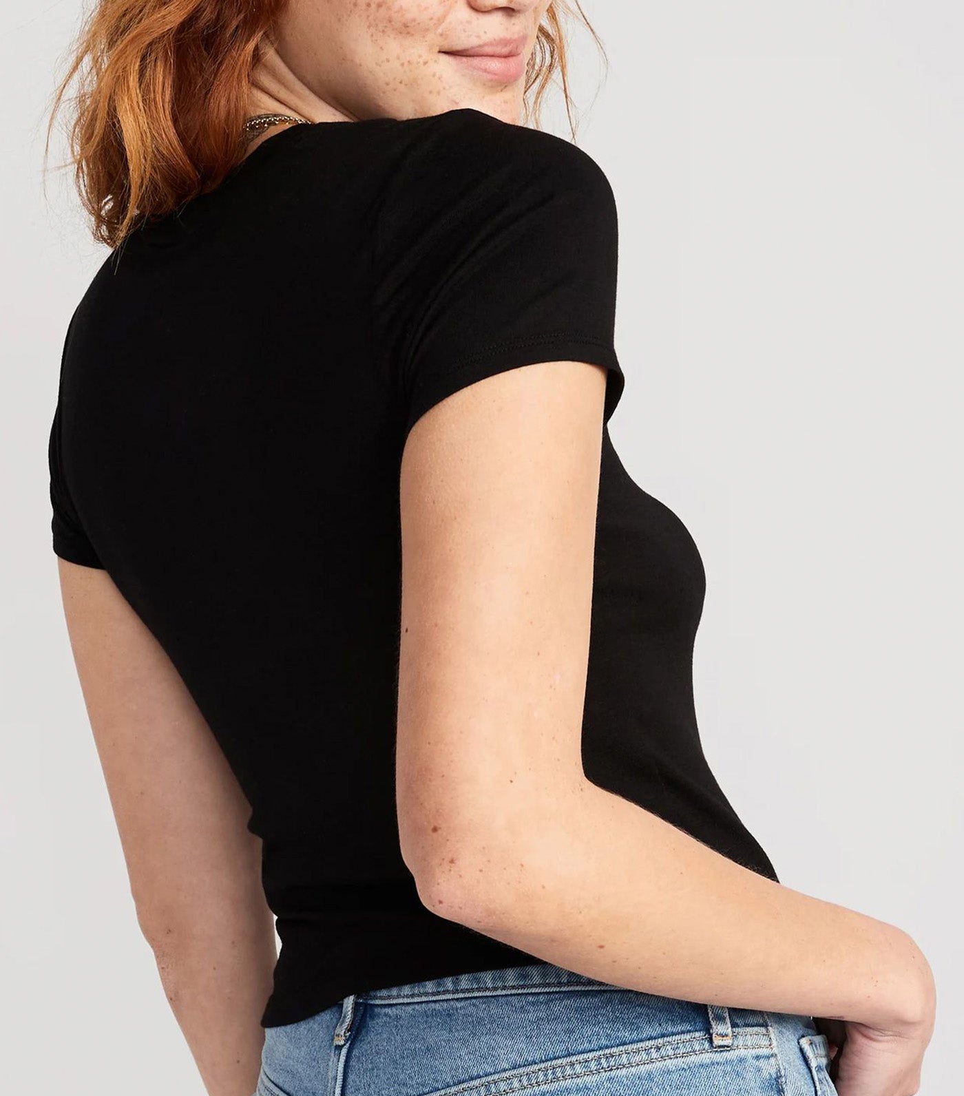Cropped Slim-Fit T-Shirt For Women Black Jack