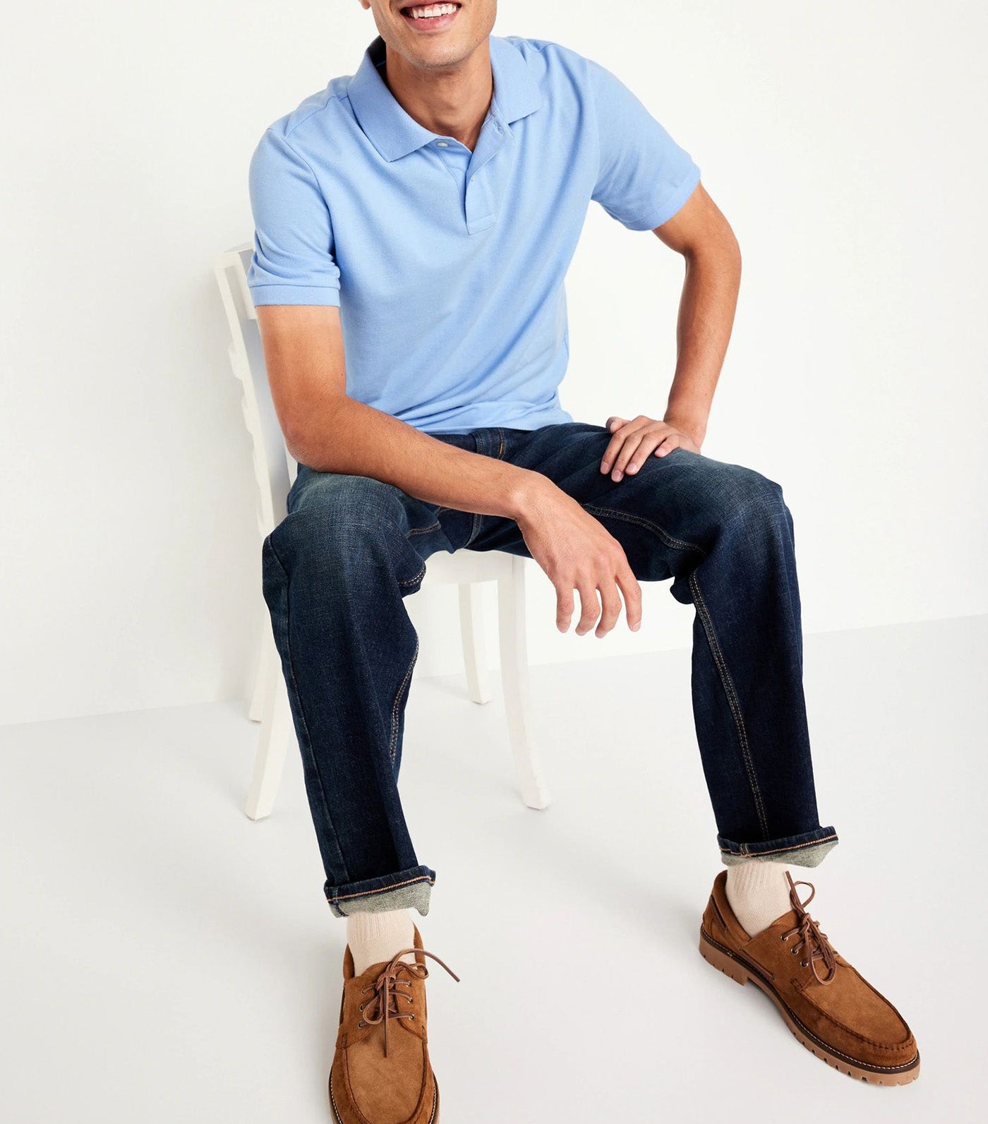 Uniform Pique Polo For Men Monet Blue