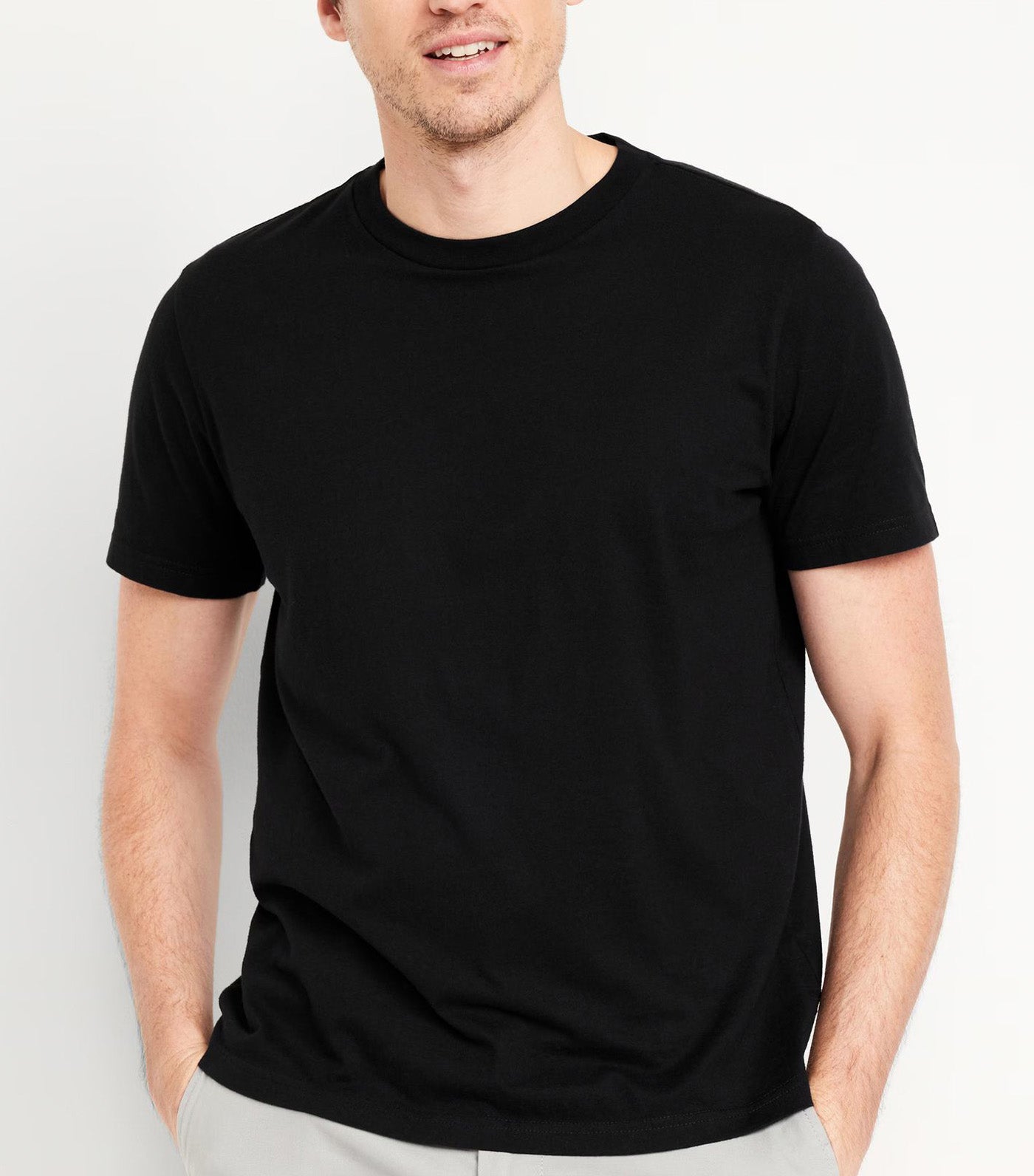 Crew-Neck T-Shirt for Men Black Jack