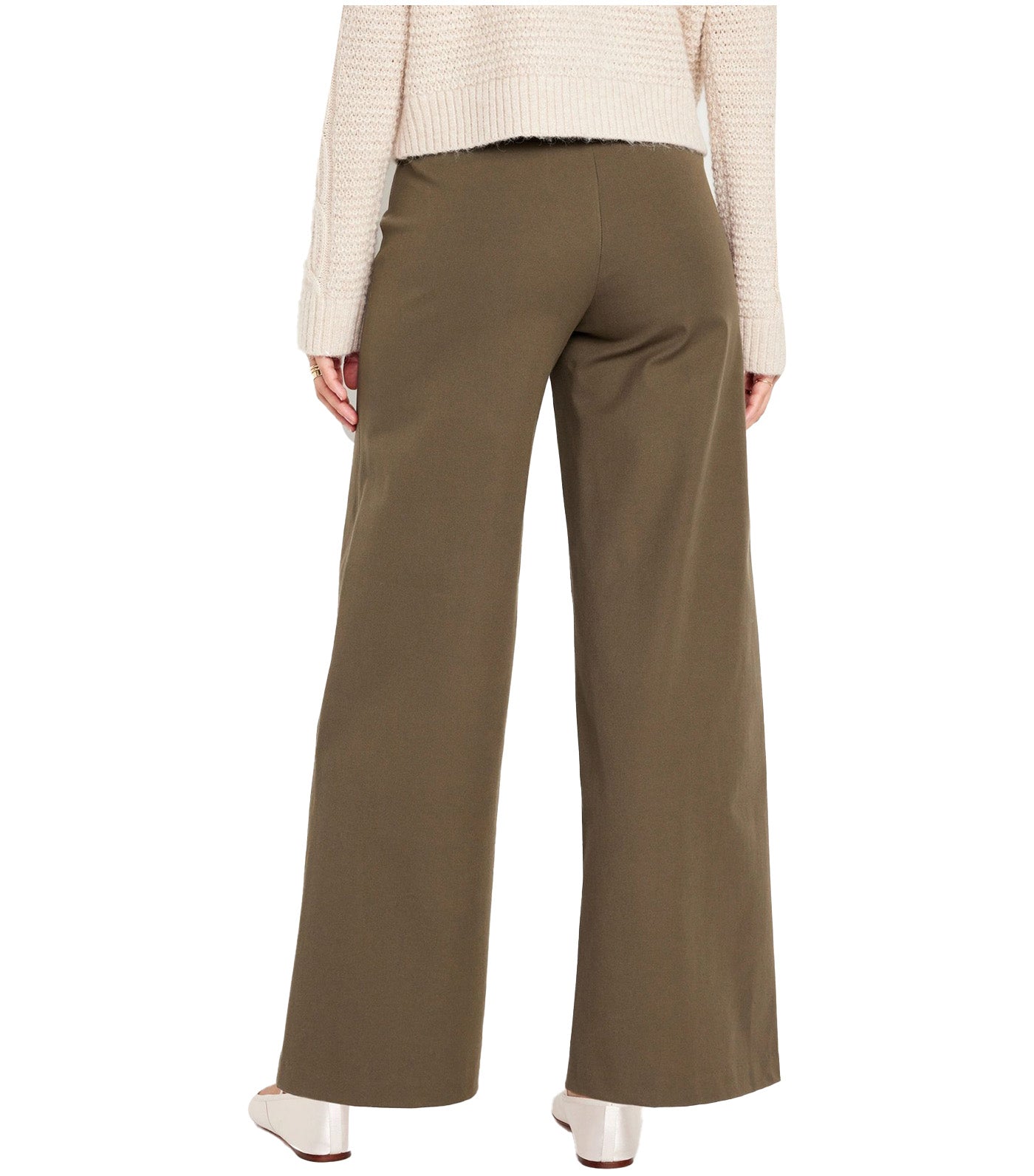 High-Waisted Pull-On Pixie Wide-Leg Pants for Women Reishi