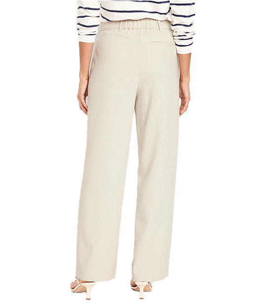 Extra High-Waisted Pleated Taylor Trouser Wide-Leg Pants for Women Silver Gray