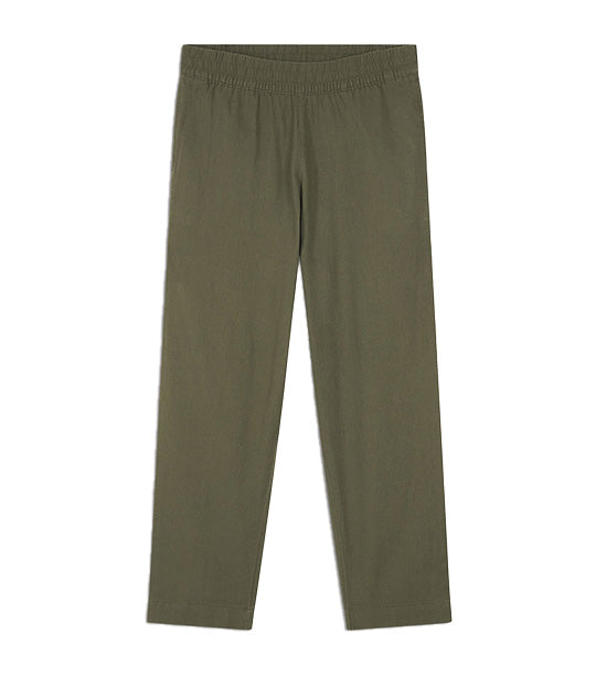 High-Waisted Linen-Blend Straight Pants for Women Alpine Tundra