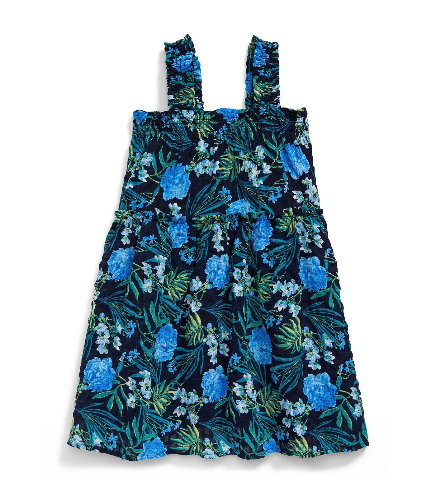 Sleeveless Floral Swing Dress for Toddler Girls Navy Floral