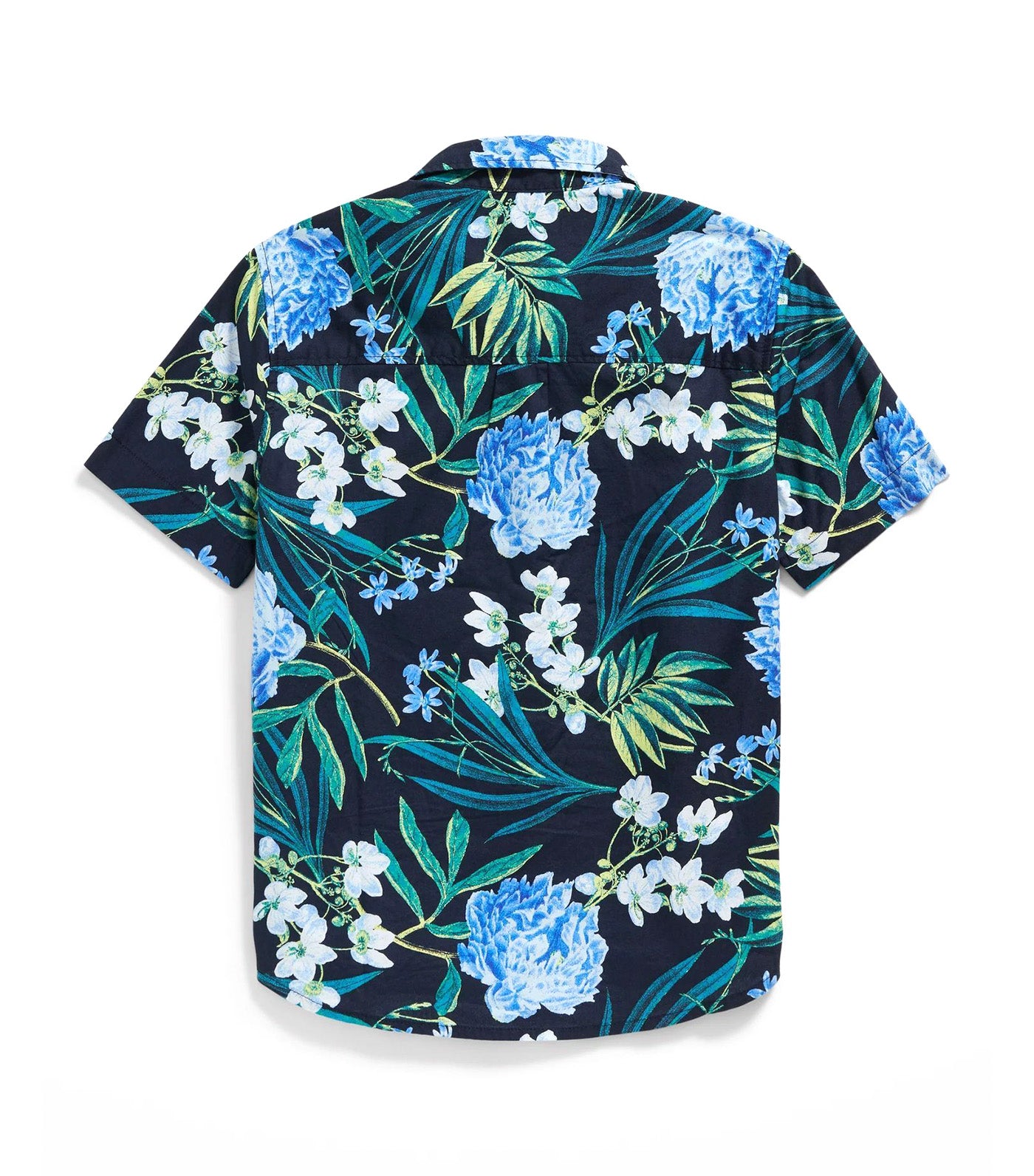 Printed Poplin Pocket Shirt for Boys Navy Floral