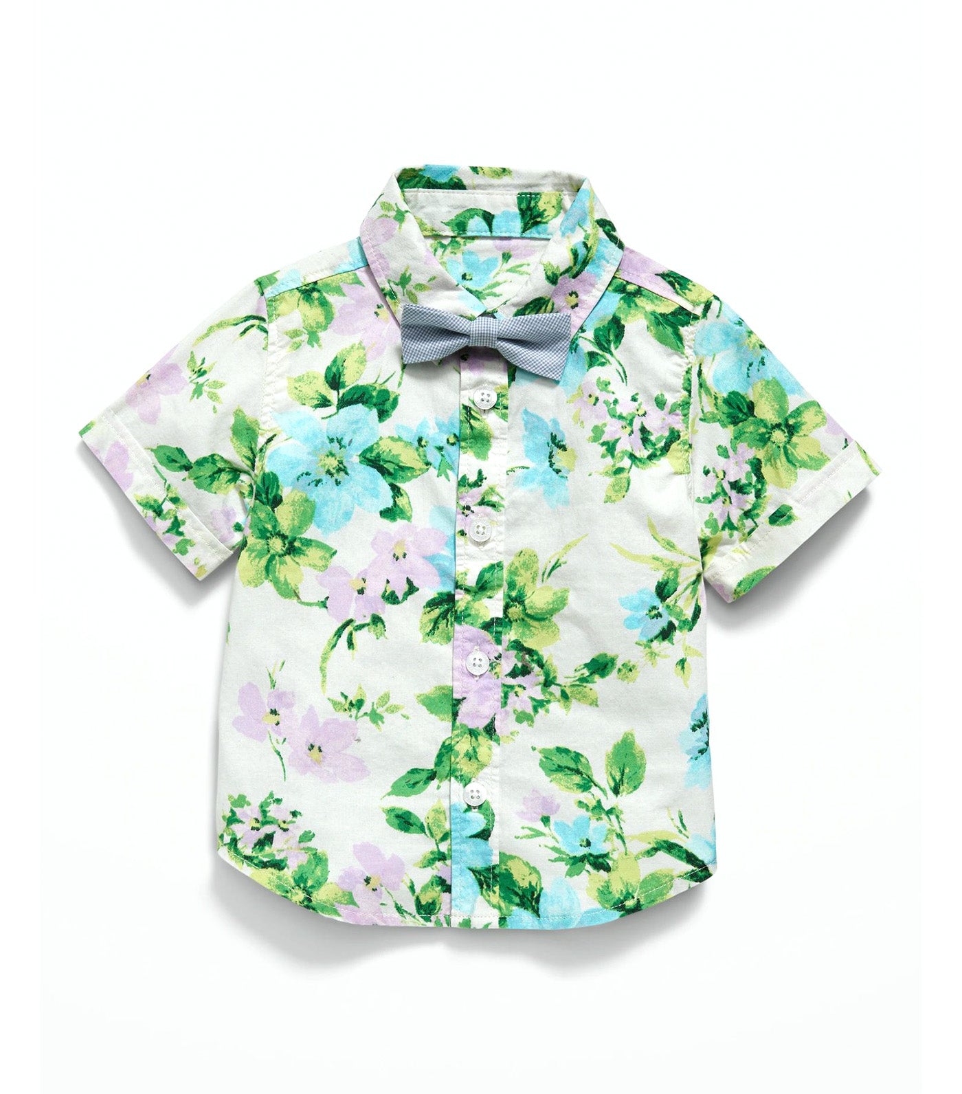 Printed Poplin Shirt & Bow-Tie Set for Baby