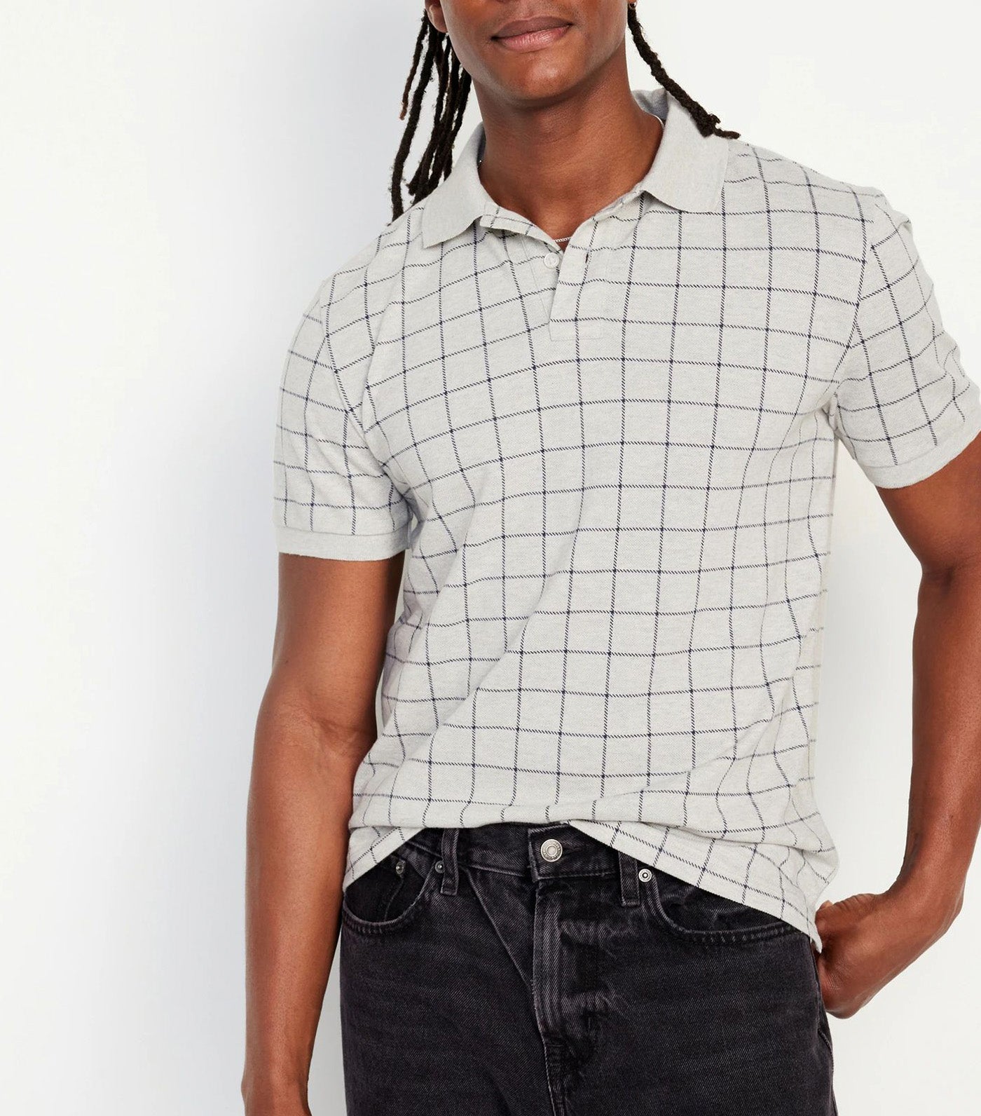 Classic Fit Pique Polo for Men Black Print