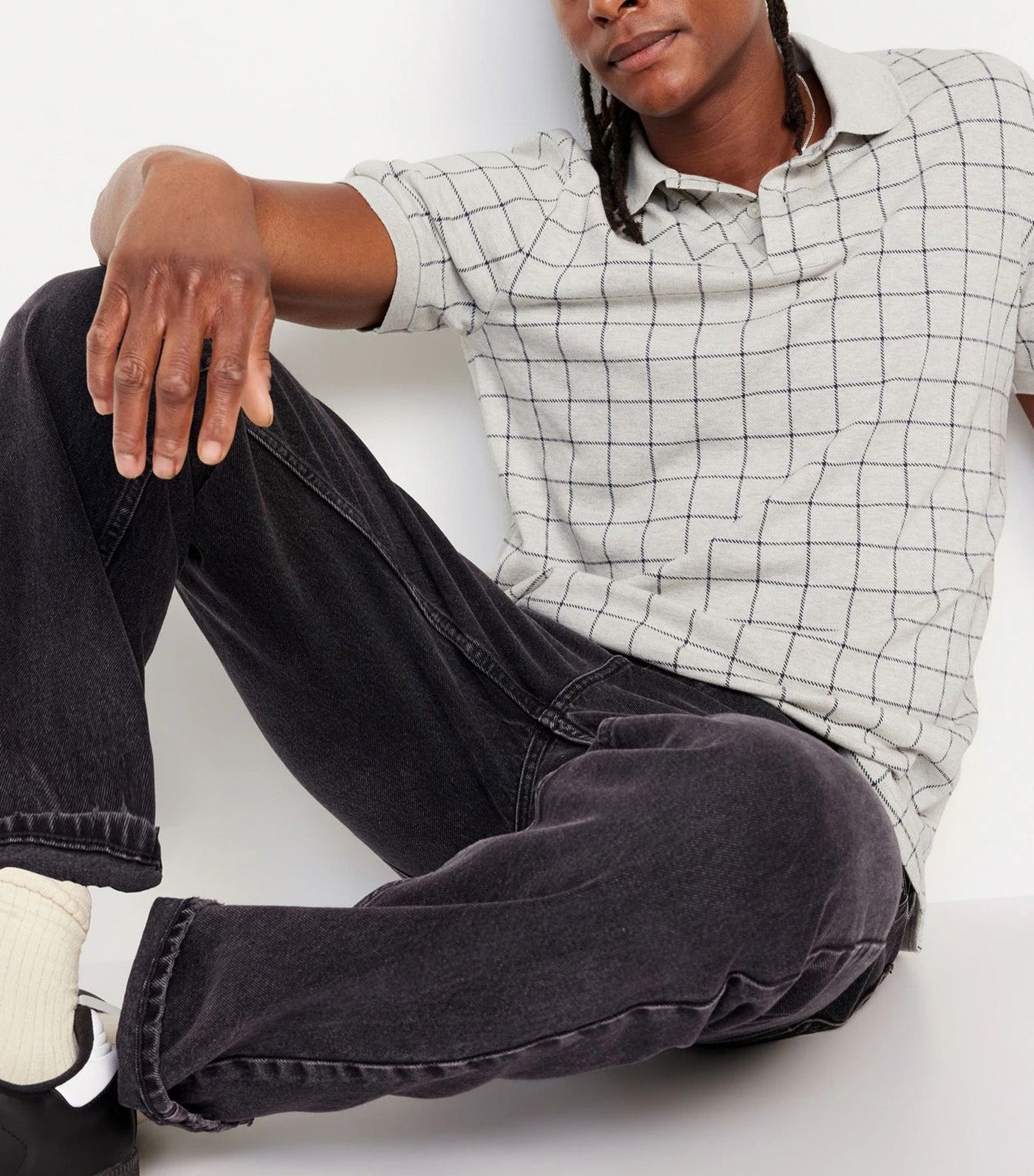 Classic Fit Pique Polo for Men Black Print