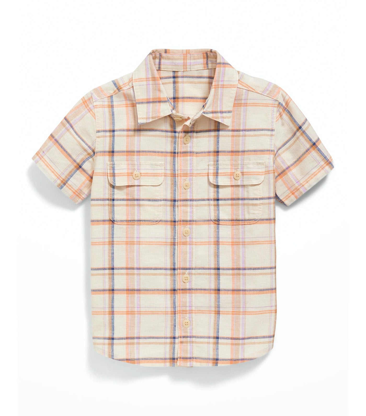 Short-Sleeve Linen-Blend Utility Pocket Shirt for Toddler Boys - Plucky Wishbone
