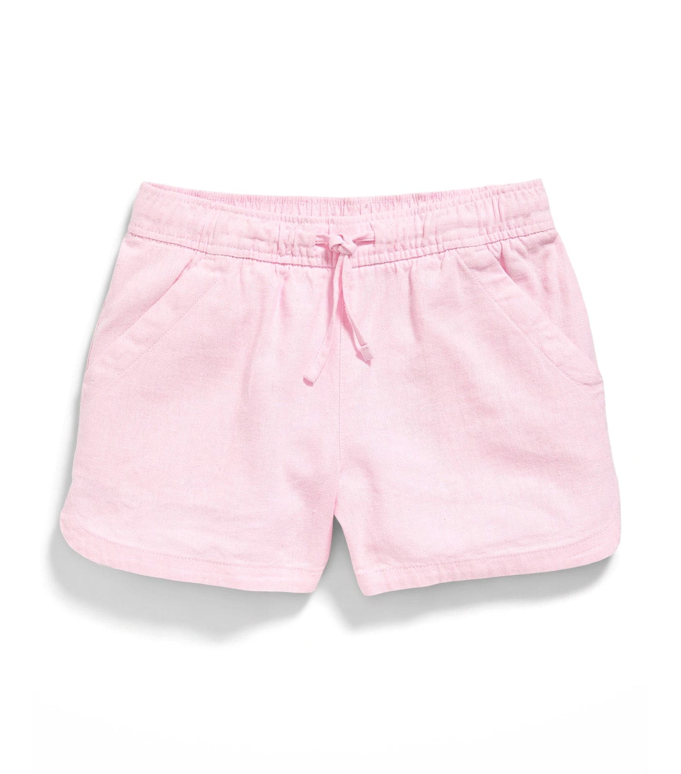 Linen-Blend Drawstring Shorts for Girls Preppy Pink
