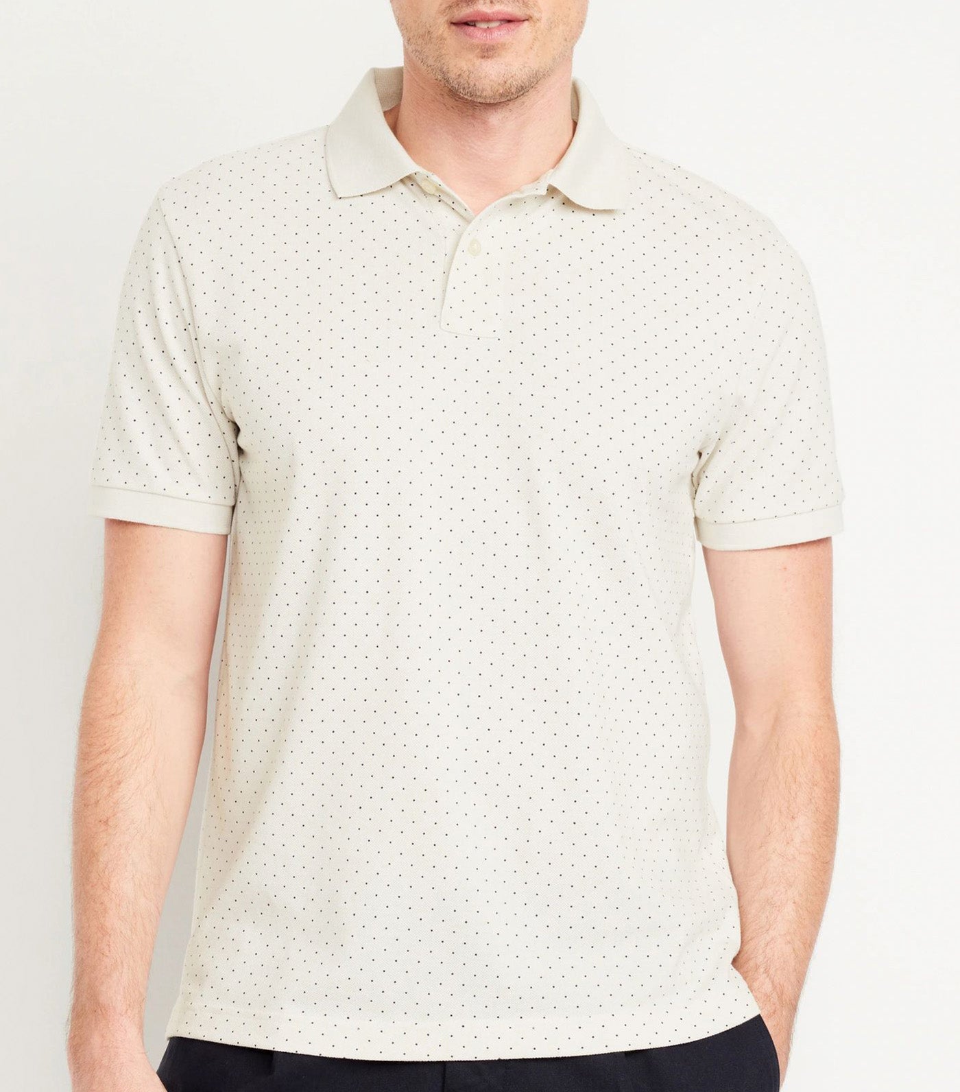 Classic Fit Pique Polo For Men Dots