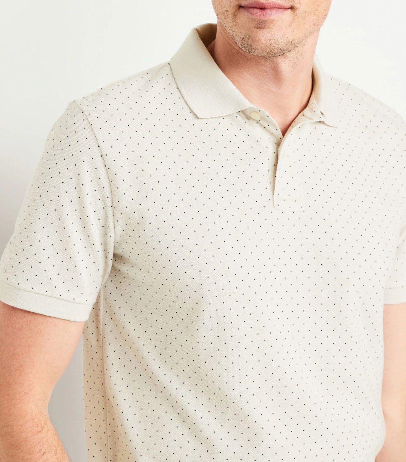 Classic Fit Pique Polo For Men Dots