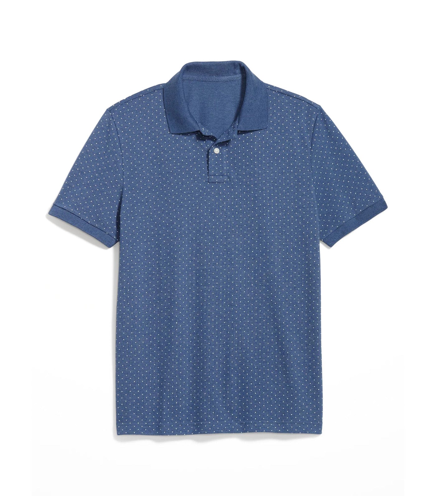 Classic Fit Pique Polo For Men Blue Dots