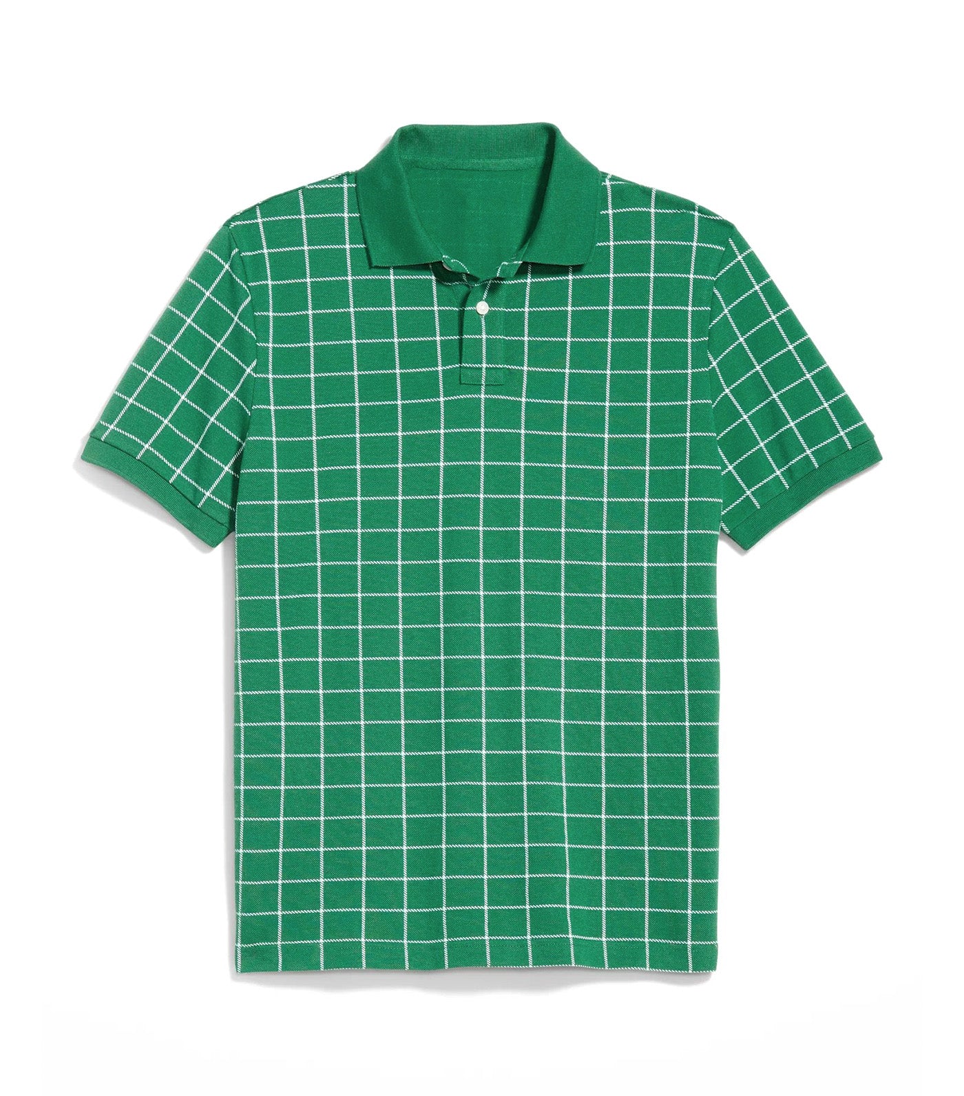Classic Fit Pique Polo for Men Green Print