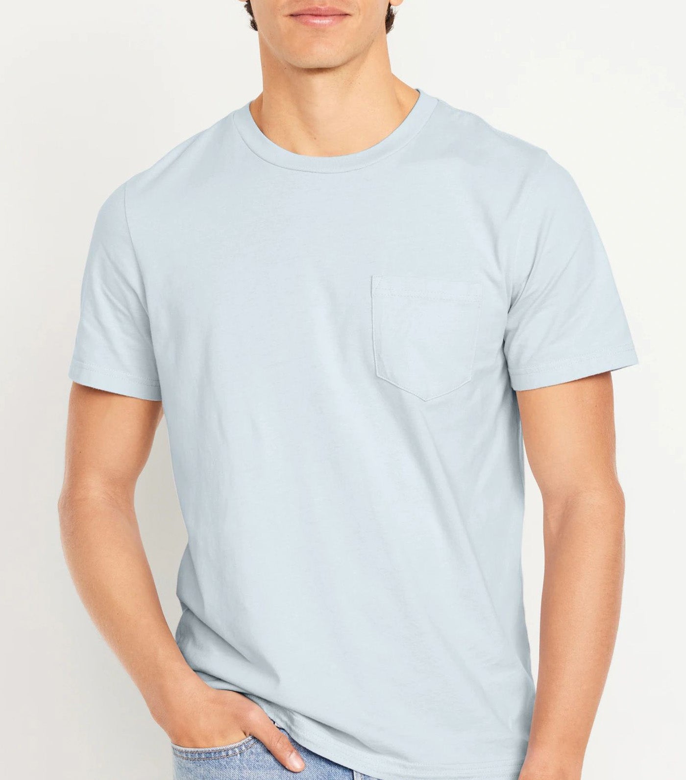 Crew-Neck Pocket T-Shirt for Men Microchip