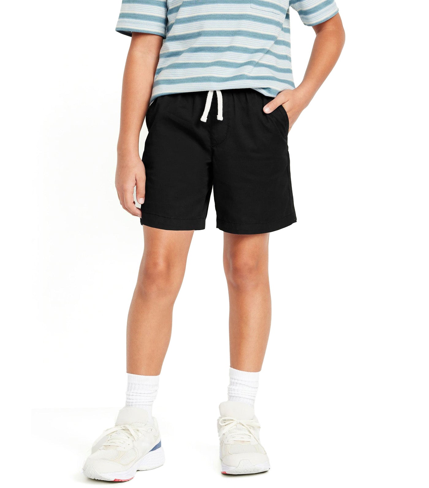 Twill Pull-On Shorts for Boys (Above Knee) - Black Jack