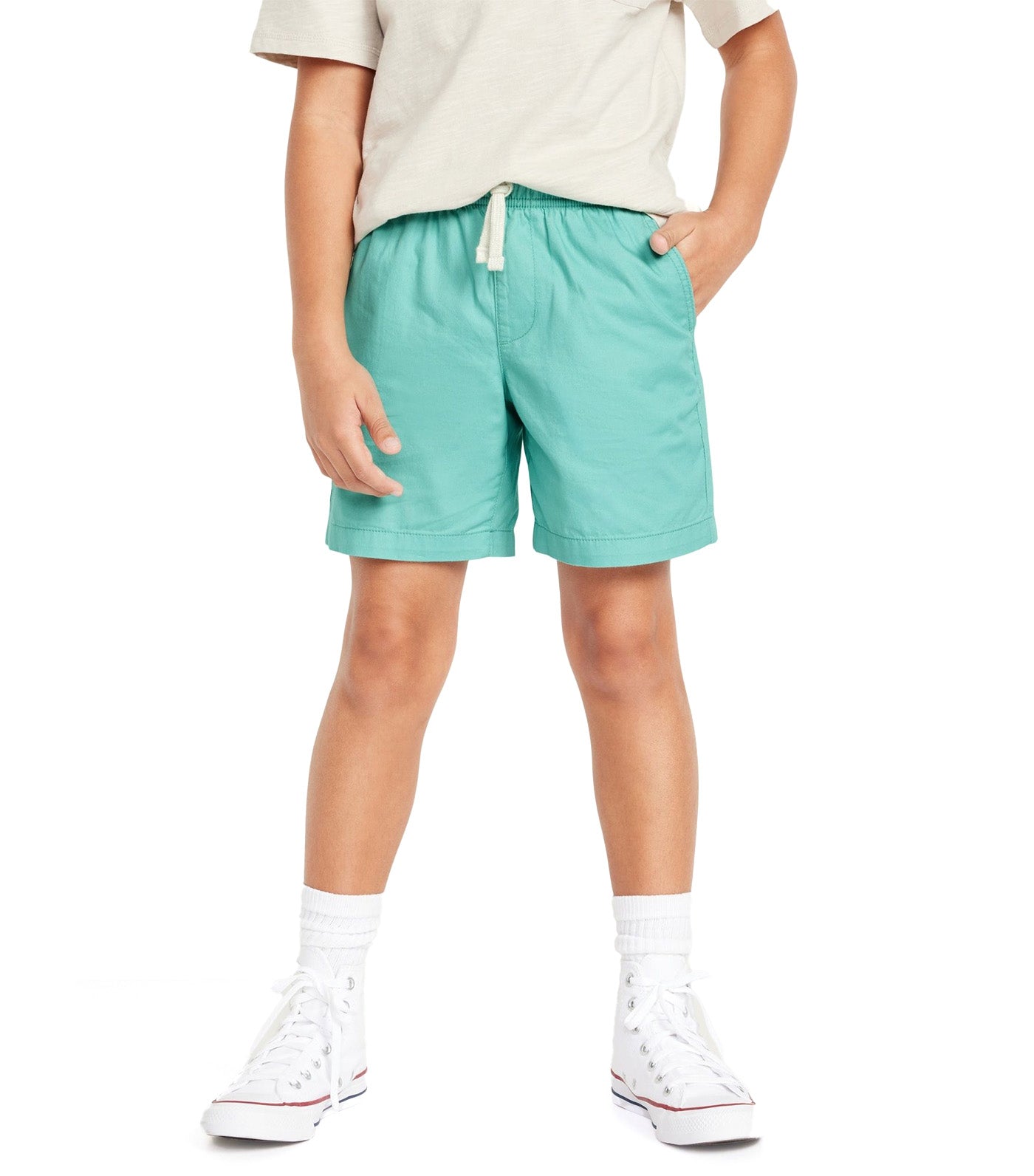 Twill Pull-On Shorts for Boys (Above Knee) - Rainwater