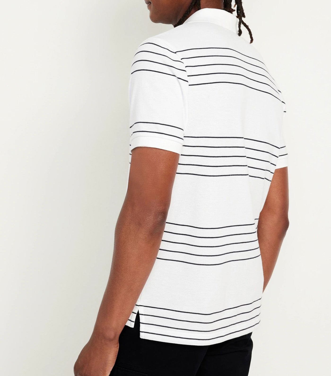 Classic Fit Pique Polo For Men White/Navy