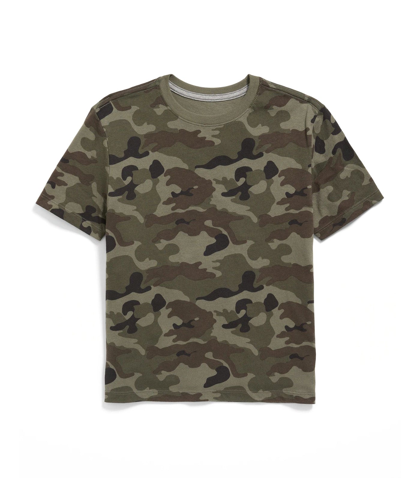 Softest Printed Crew-Neck T-Shirt for Boys Green Camo