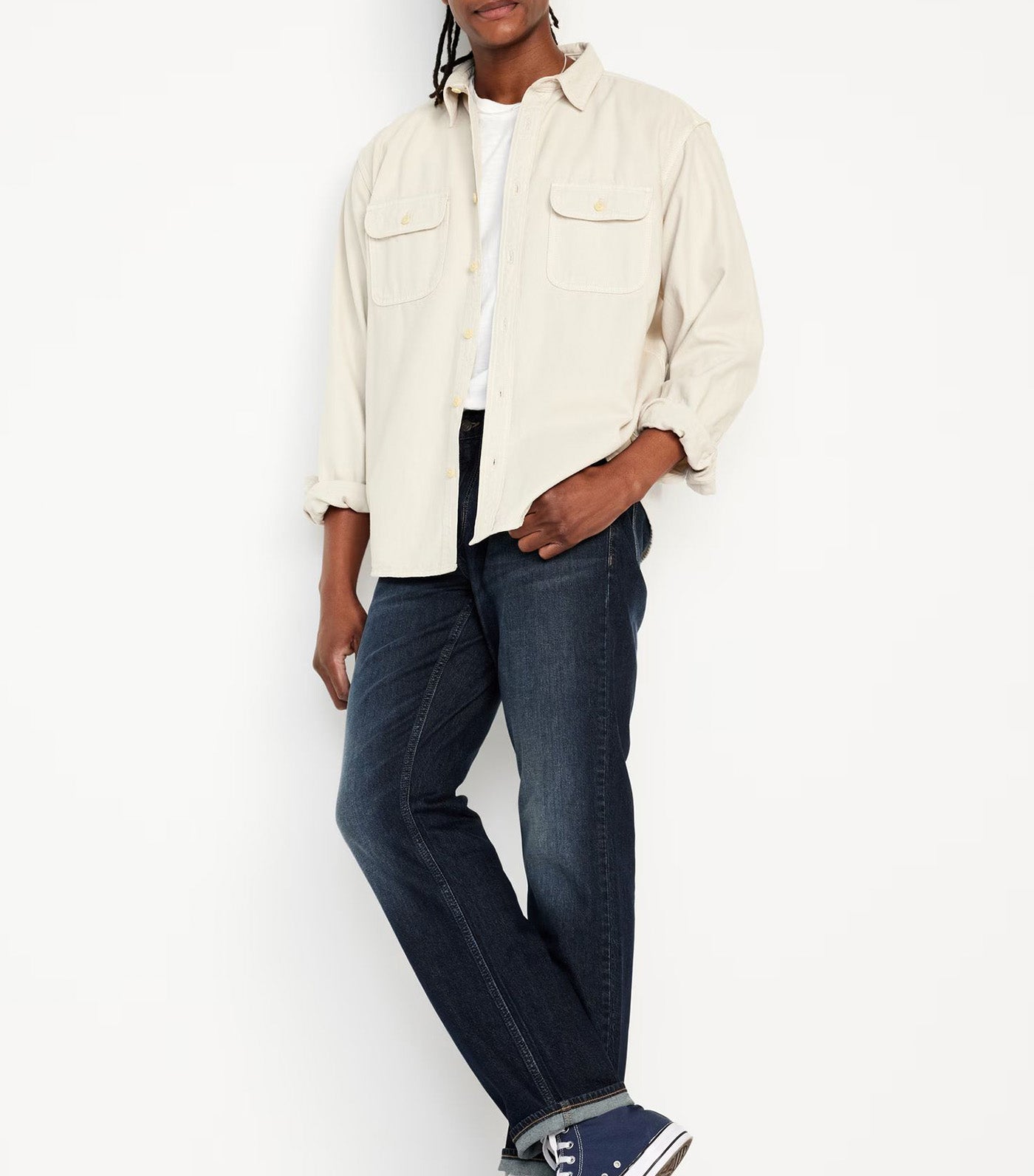 Straight Built-In Flex Jeans for Men Dark Wash