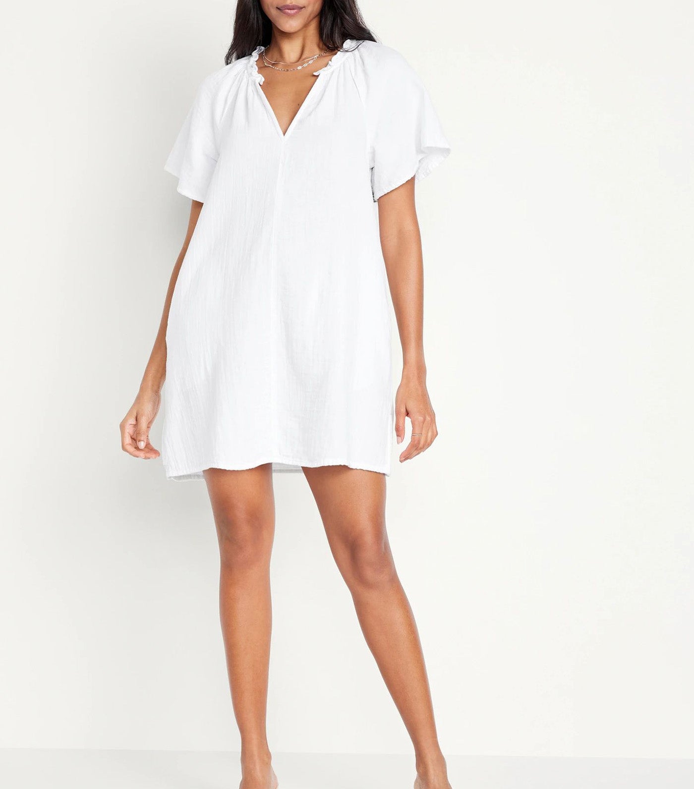 Crinkle Gauze Swing Dress for Women Calla Lily 2