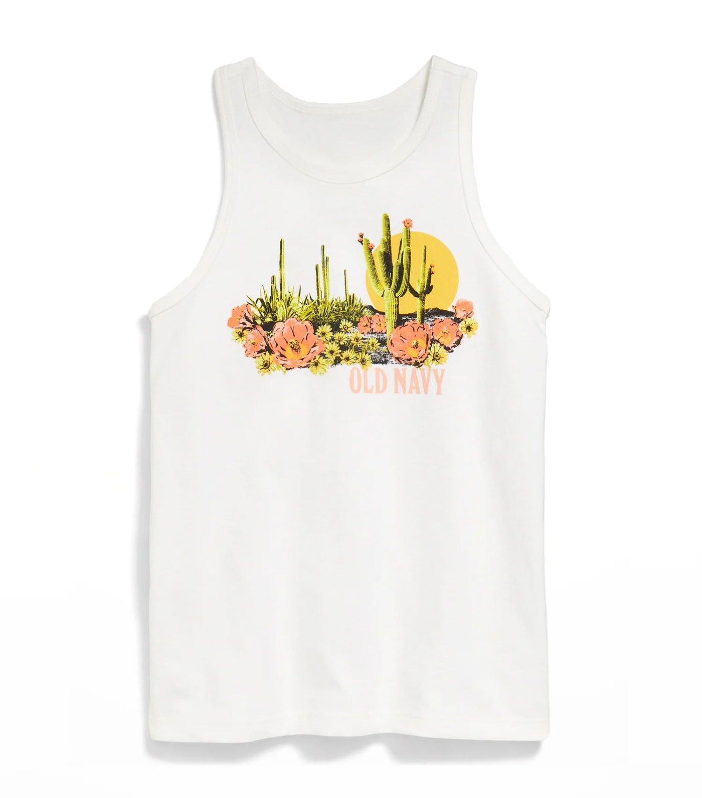 Fitted Logo-Graphic Tank Top for Girls Sea Salt