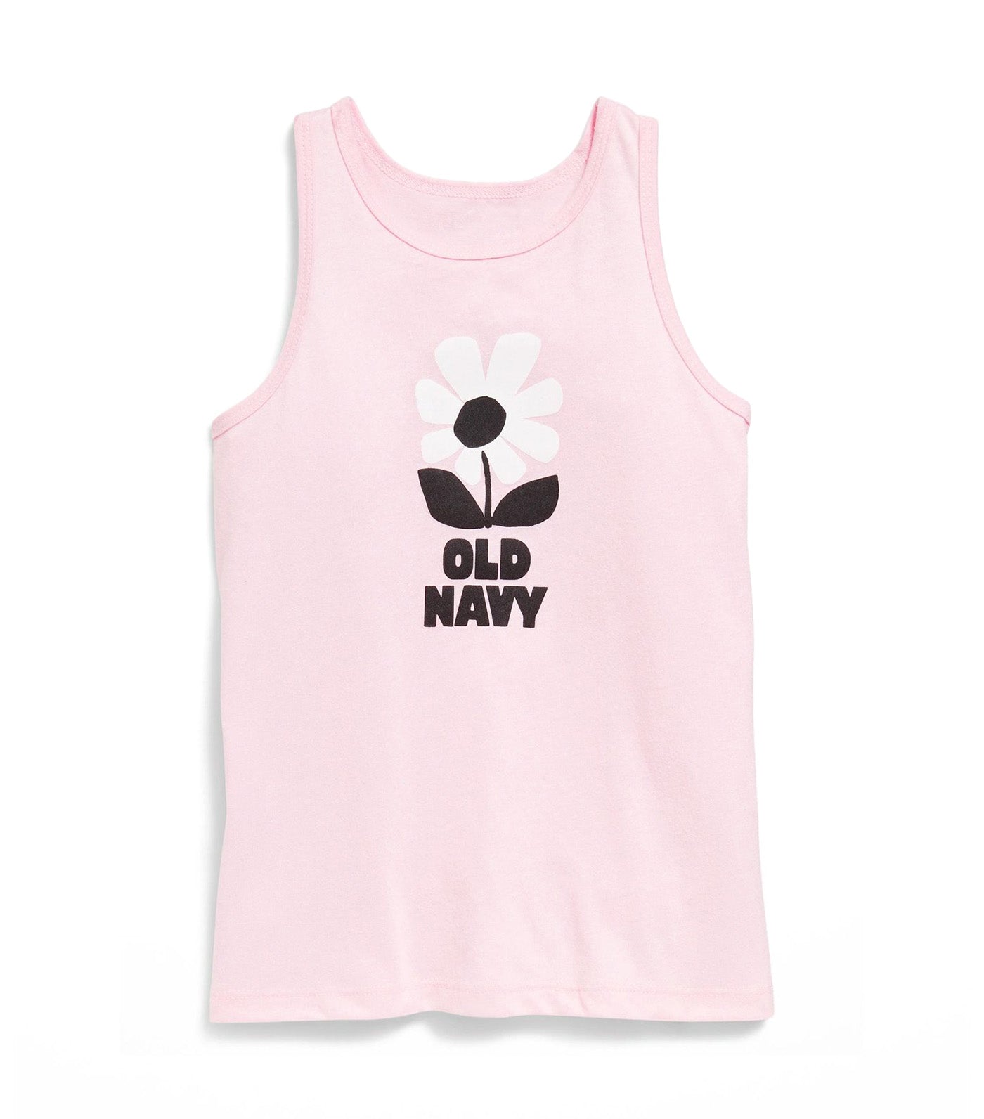 Fitted Logo-Graphic Tank Top for Girls Preppy Pink