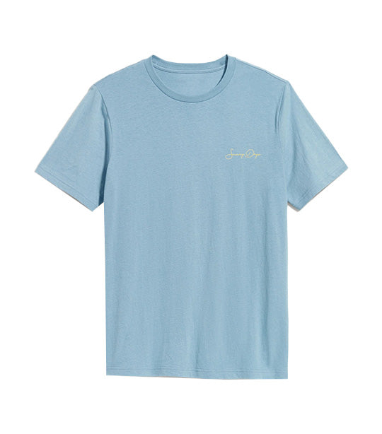 Soft-Washed Graphic T-Shirt for Men Dusty Blue