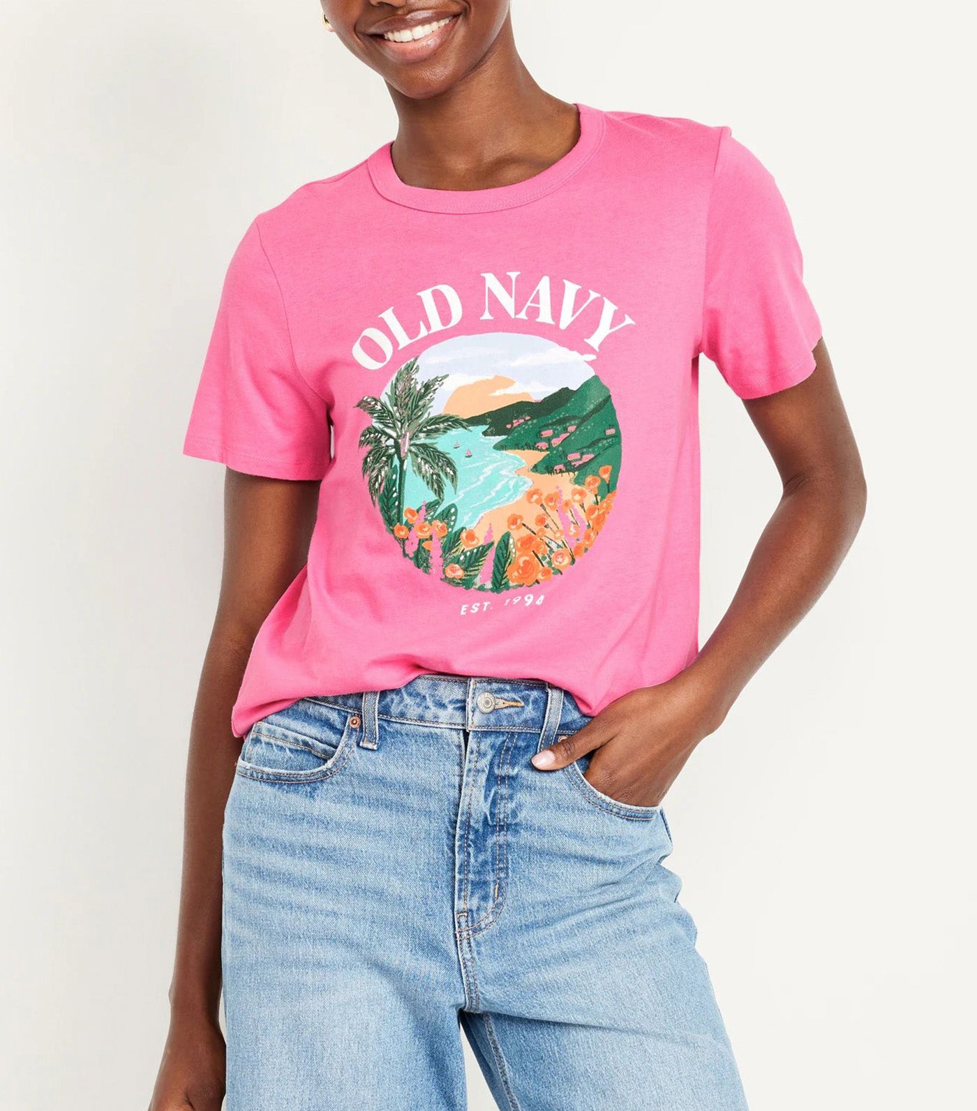 EveryWear Logo Graphic T-Shirt for Women Zinnia