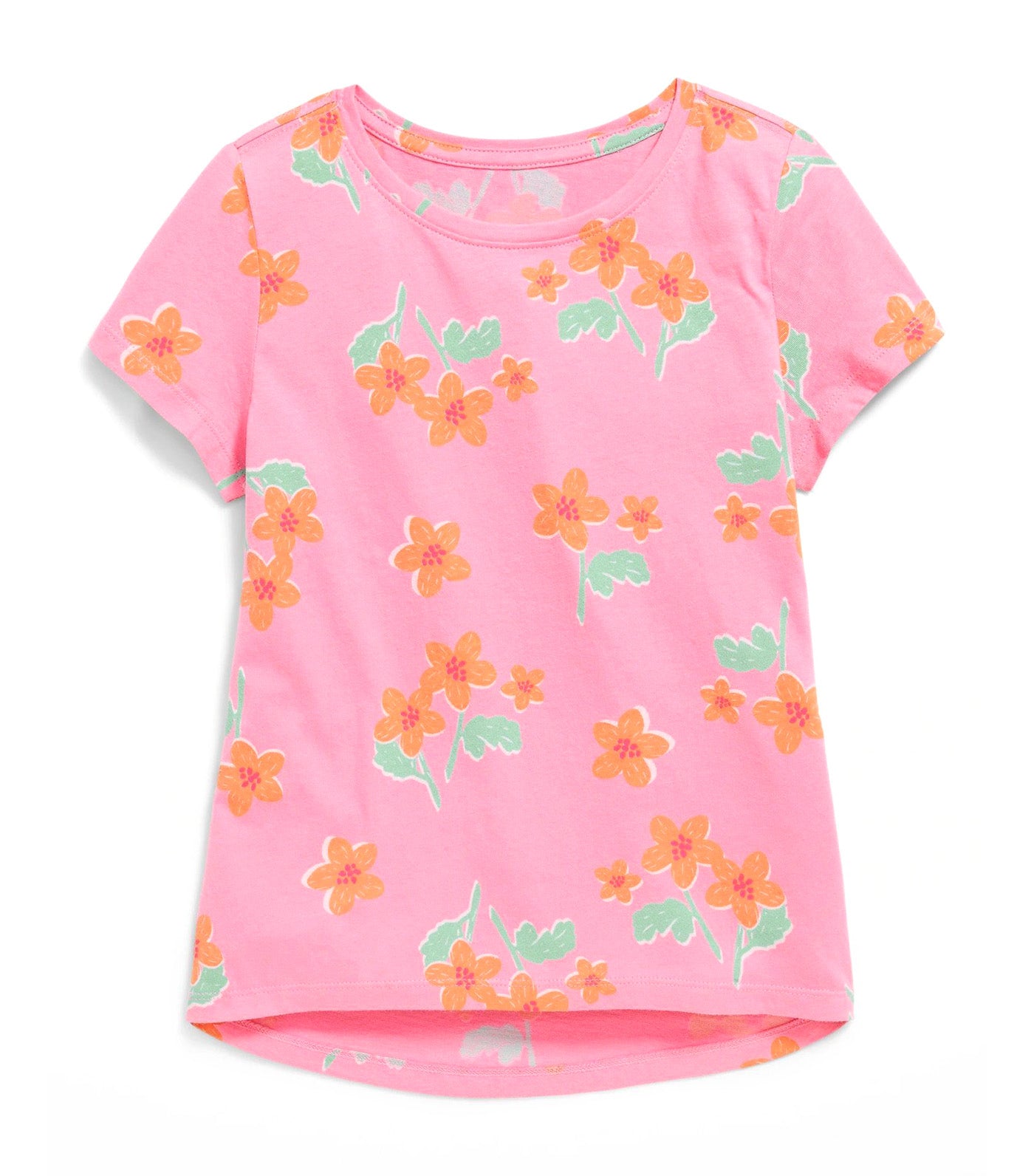 Softest Short-Sleeve Printed T-Shirt for Girls Rose Claret