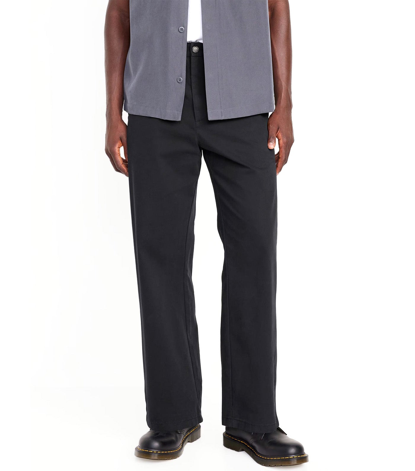 Baggy Built-In Flex Rotation Chino Pants for Men Black Jack