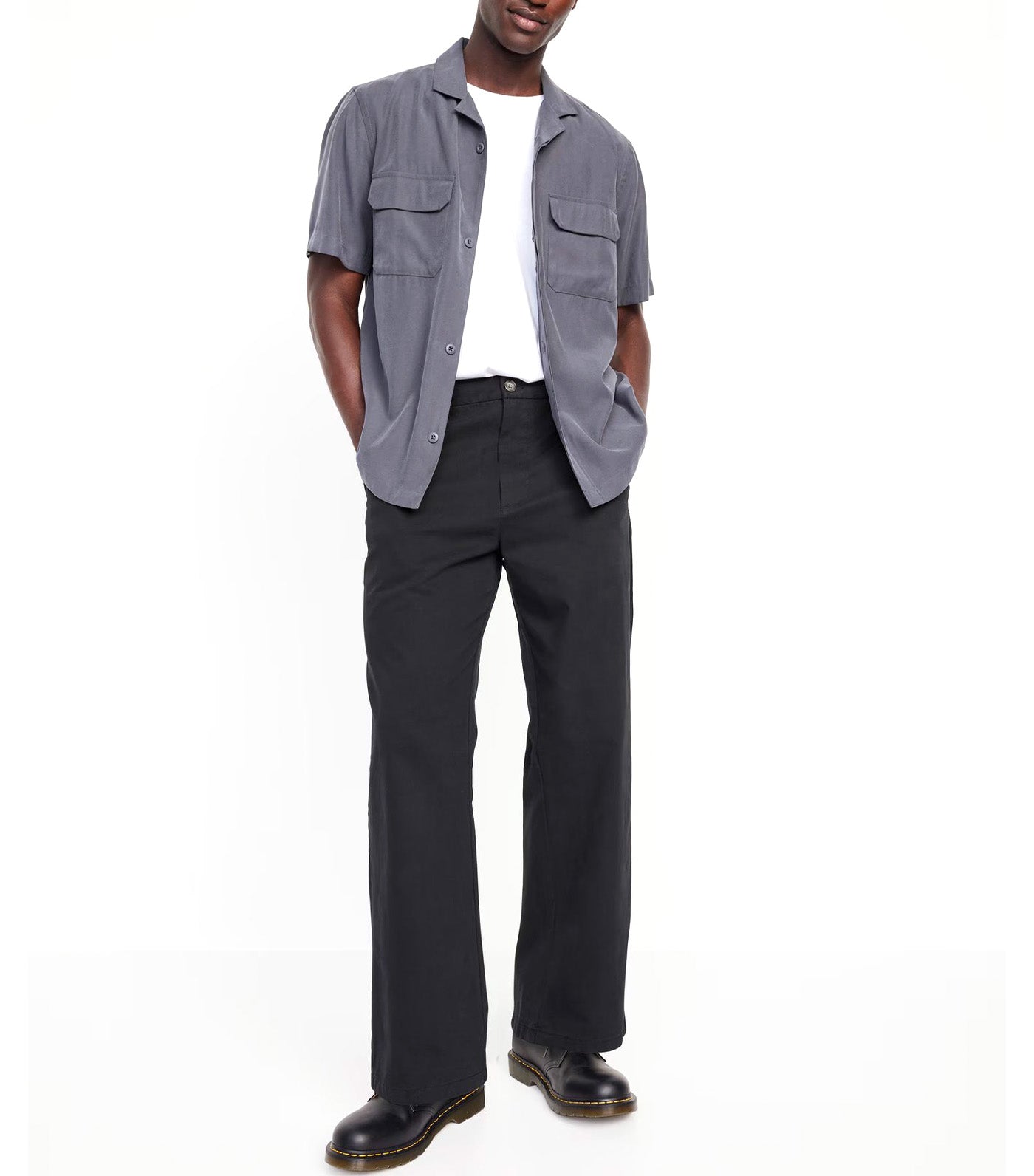 Baggy Built-In Flex Rotation Chino Pants for Men Black Jack