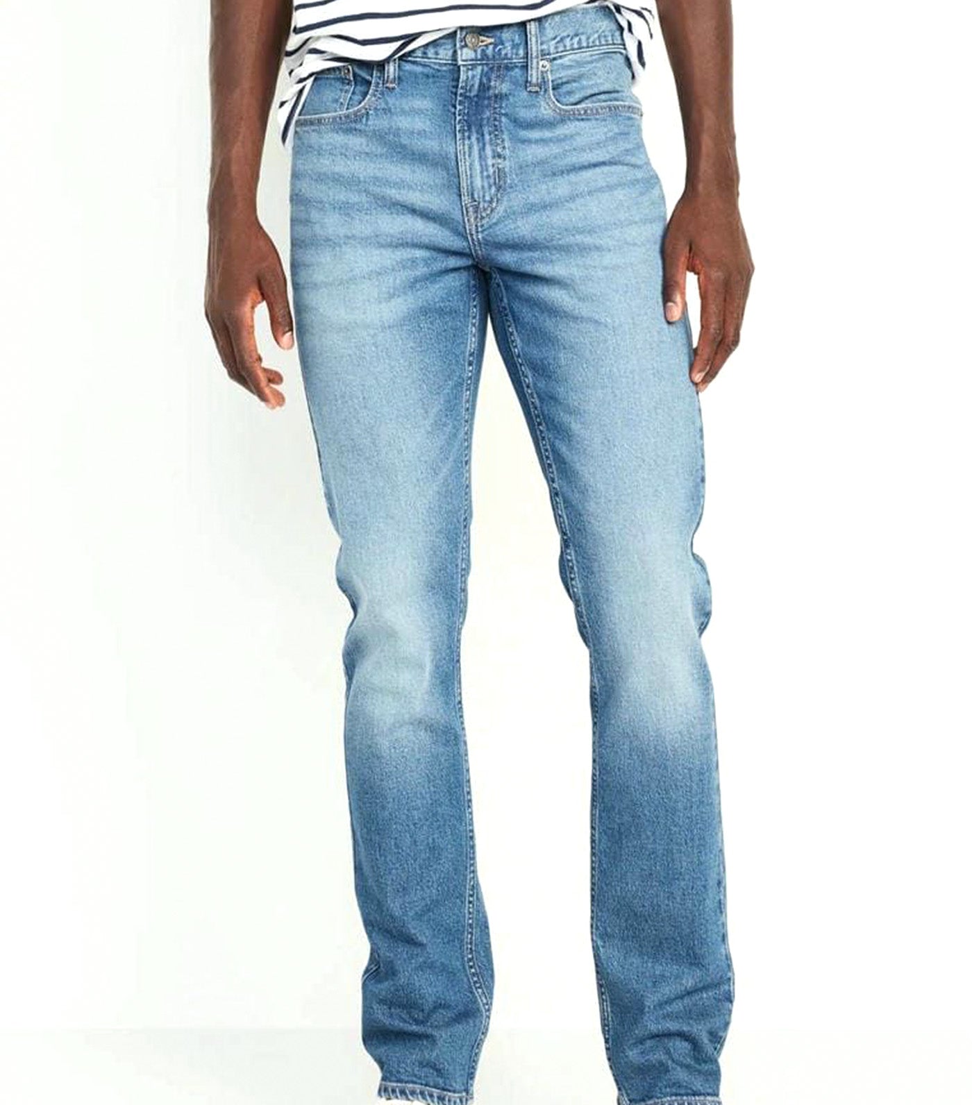 Straight Five-Pocket Jeans for Men Medium Wash