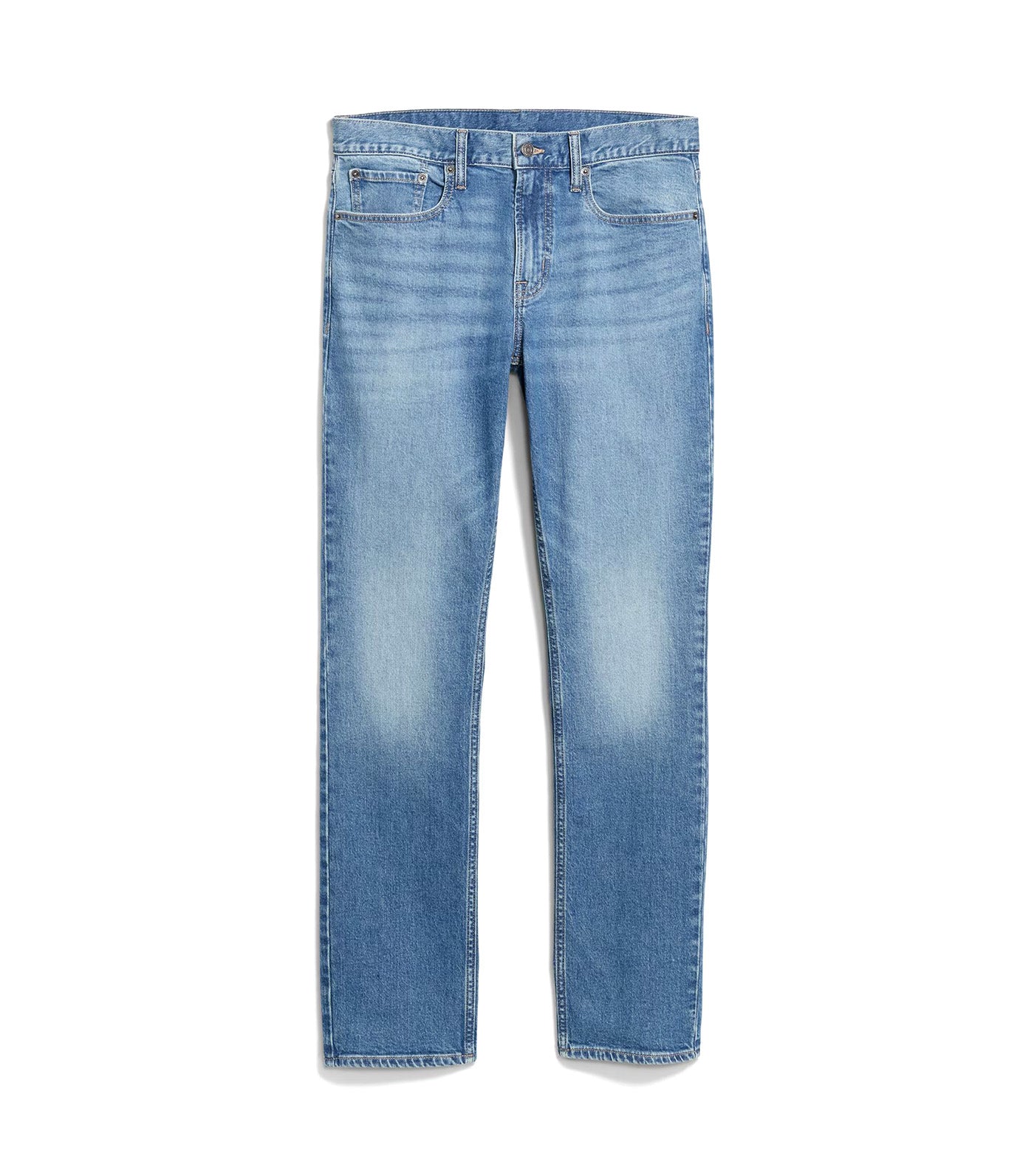 Straight Five-Pocket Jeans for Men Medium Wash