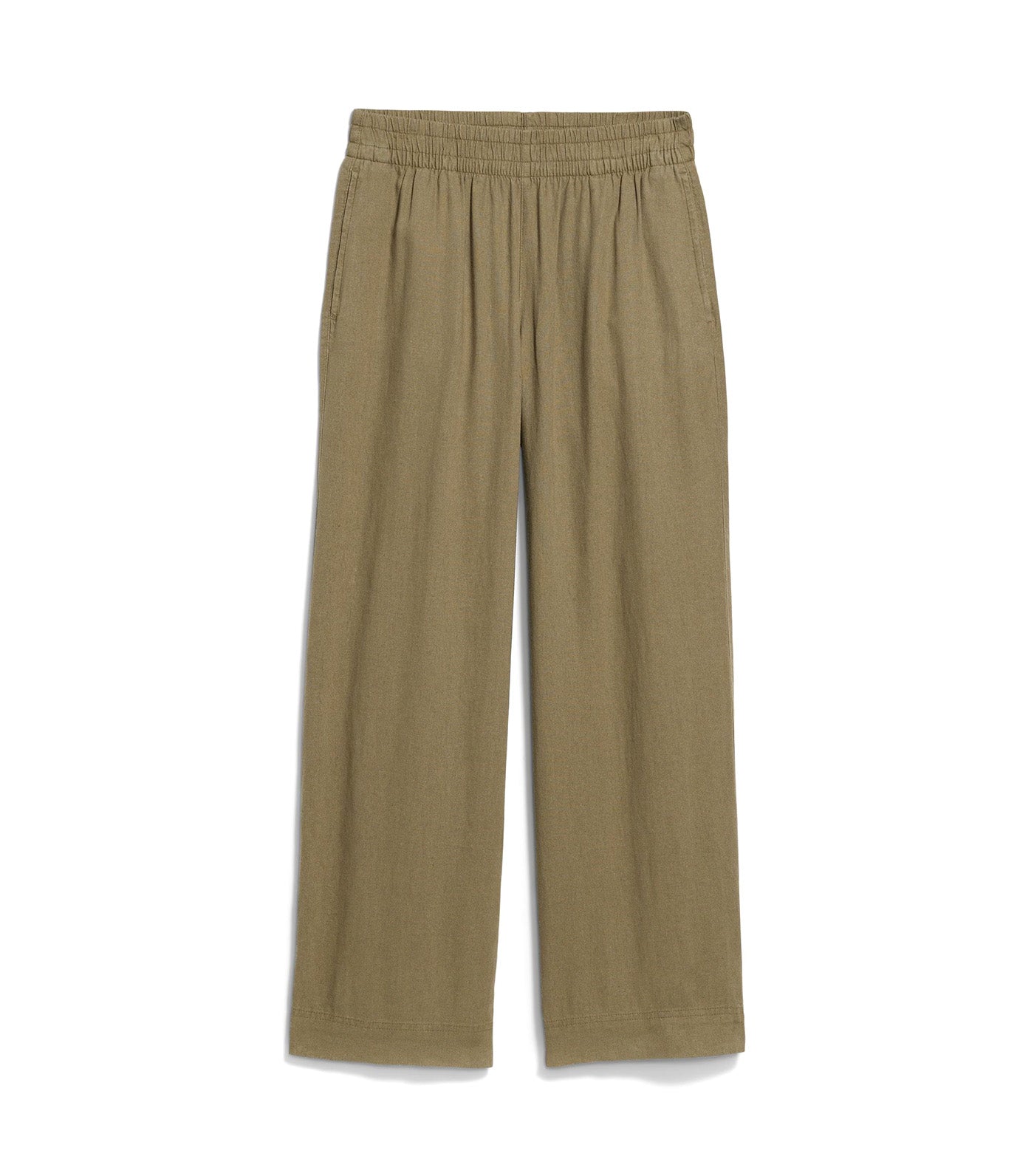 High-Waisted Linen-Blend Wide-Leg Pants for Women