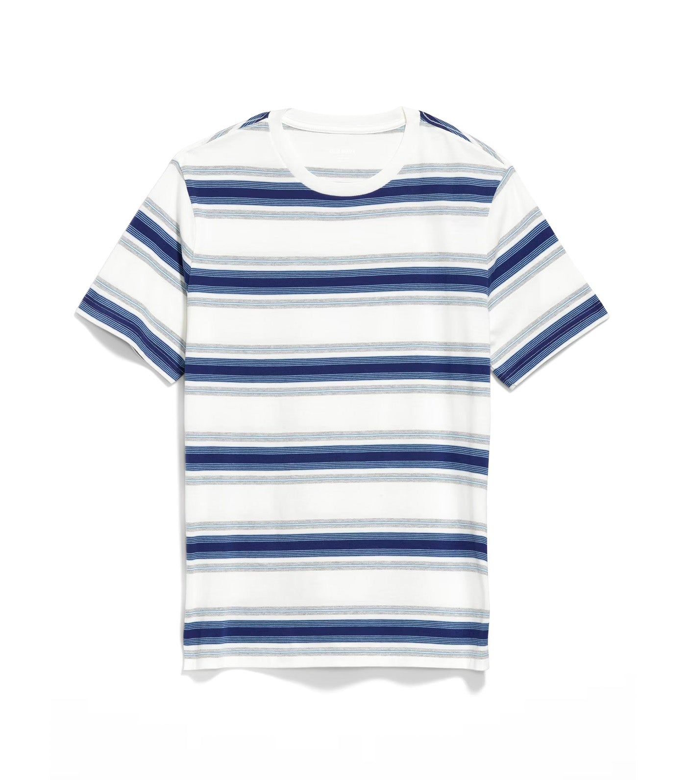 Crew-Neck Striped T-Shirt for Men Navy Stripe