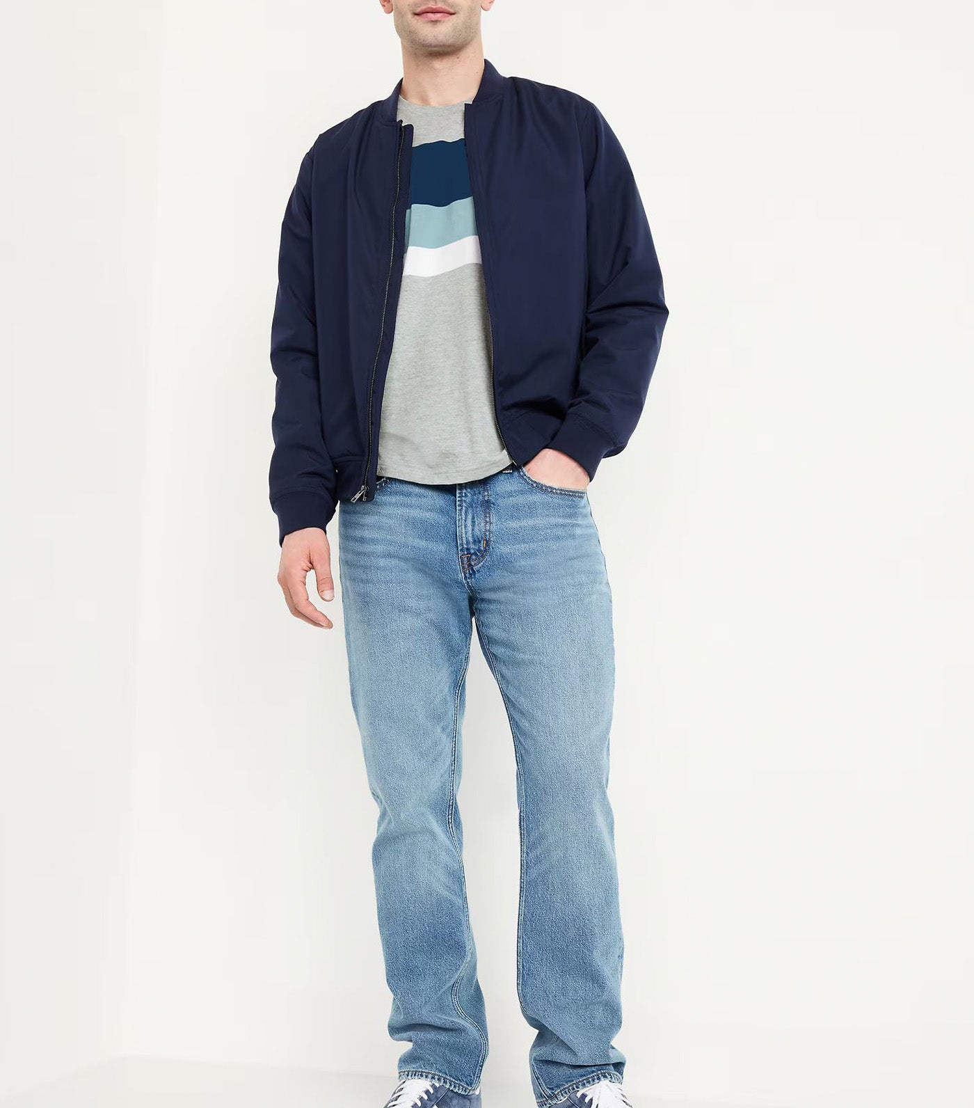 Crew-Neck Striped T-Shirt for Men O.N. Navy Stripe