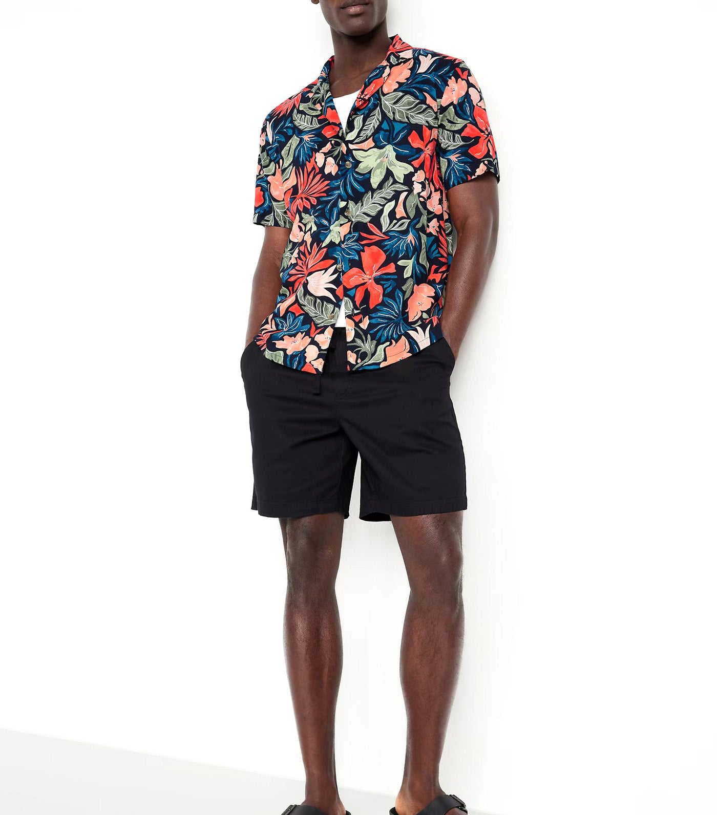 Short-Sleeve Printed Camp Shirt for Men