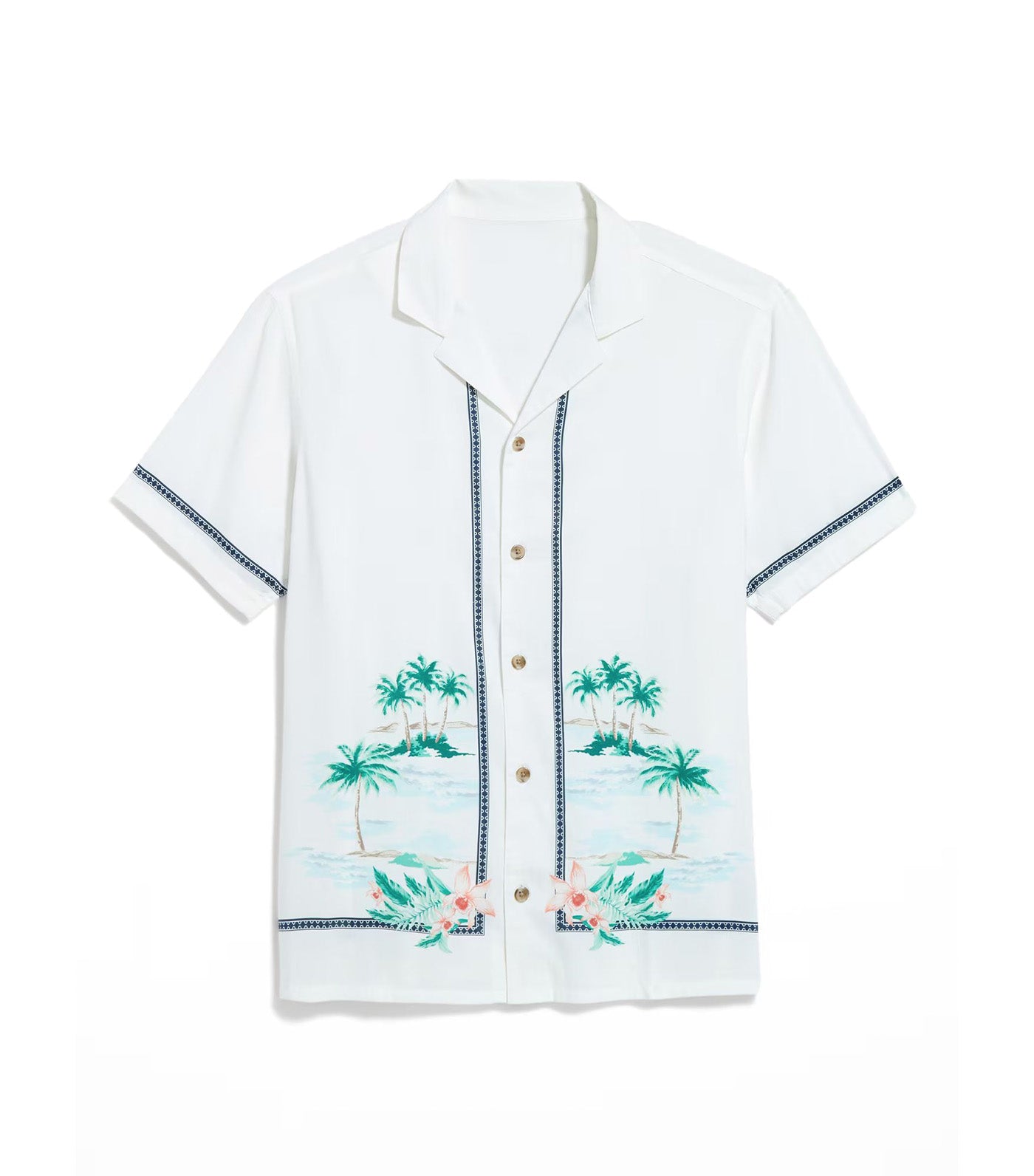 Short-Sleeve Printed Camp Shirt for Men