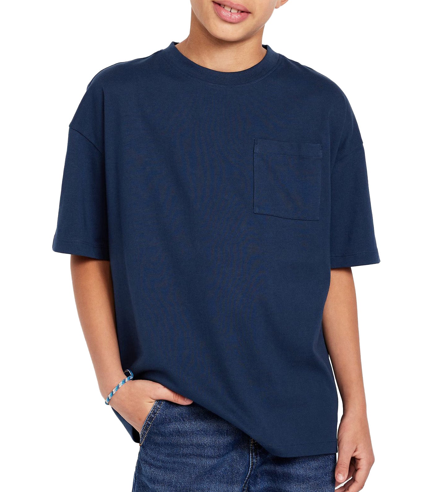 Oversized Short-Sleeve Pocket T-Shirt for Boys