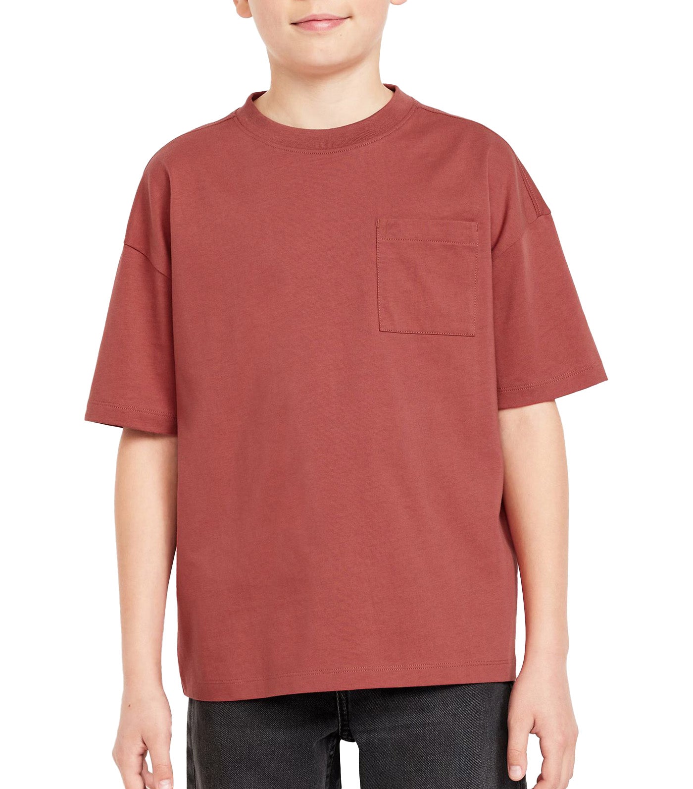 Oversized Short-Sleeve Pocket T-Shirt for Boys