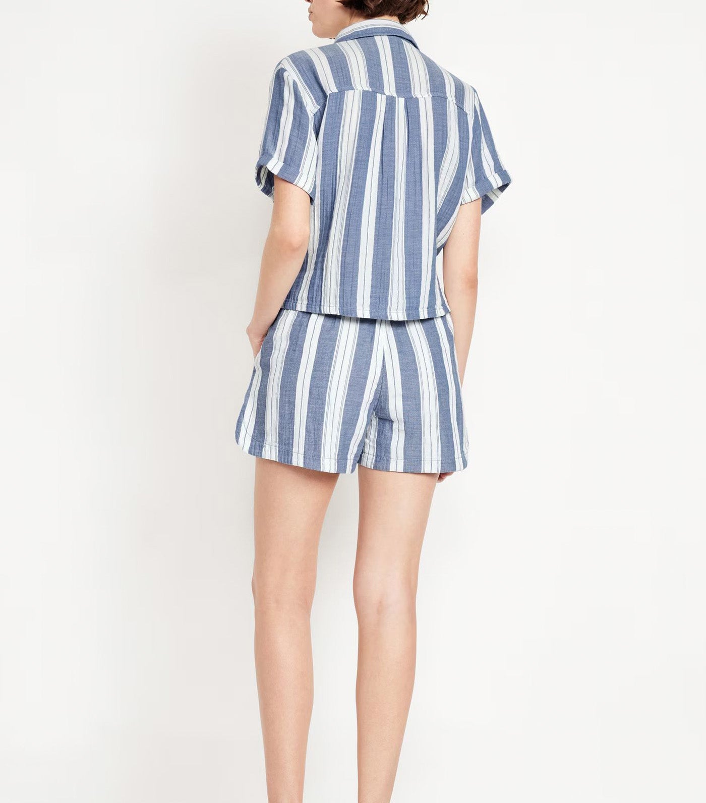 High-Waisted Crinkle Gauze Shorts - 4in Inseam for Women