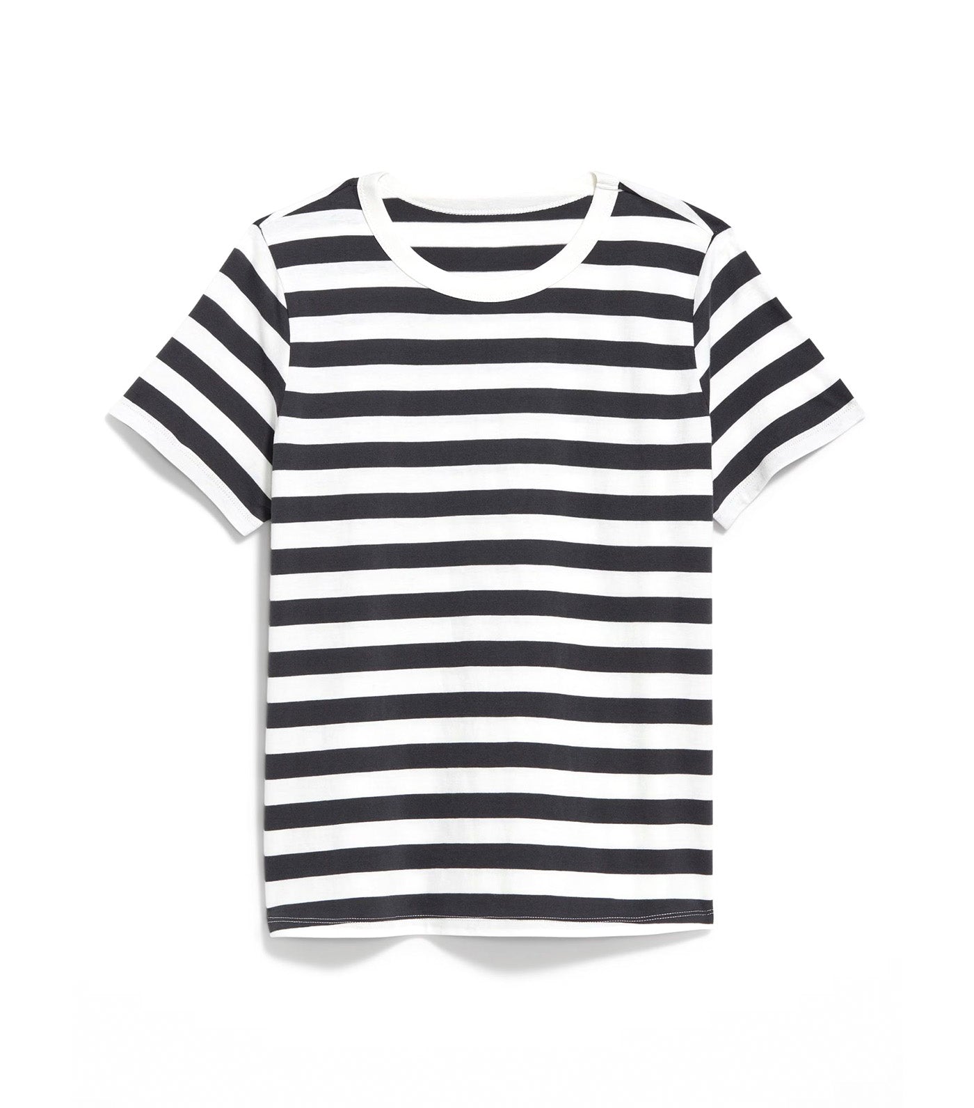 EveryWear Crew-Neck Striped T-Shirt for Women Black White Stripe